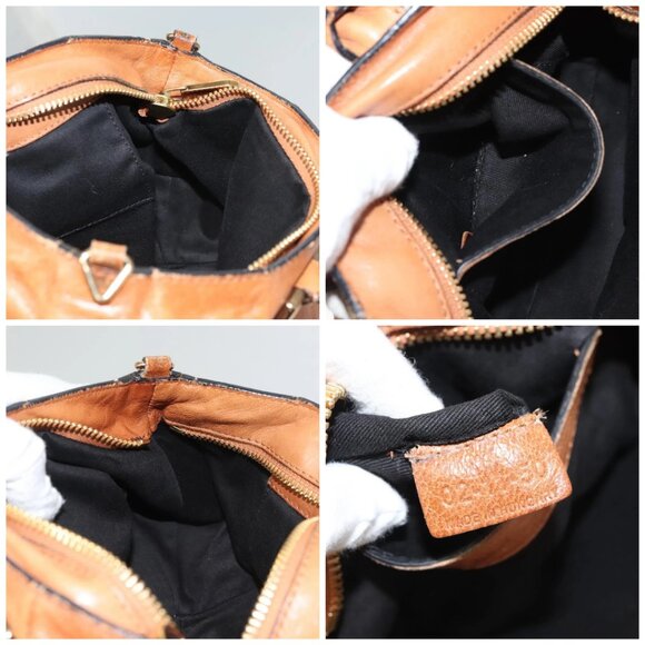 Chloe Etel Hand Bag Leather 2way Brown Gold Auth - Picture 15 of 16